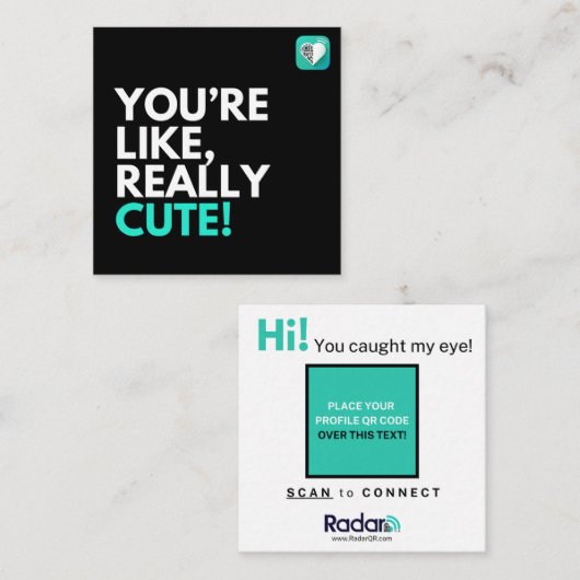 Je bent echt Schattige Vierkante Visitekaartje (Voorkant / Achterkant)