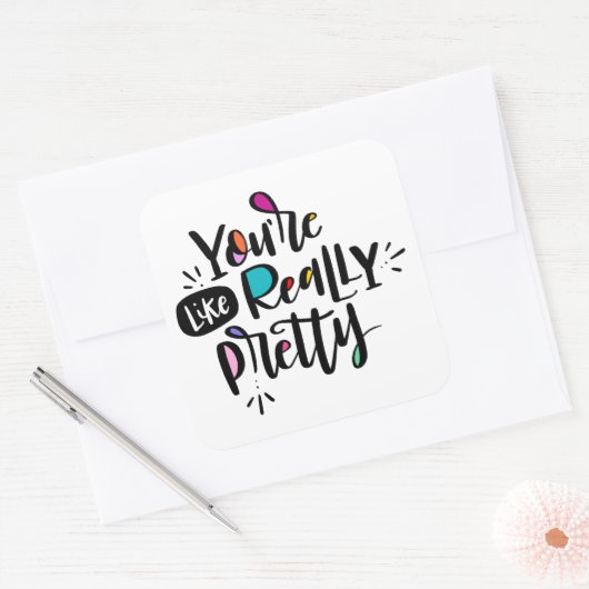 Je bent echt vierkante sticker (Envelop)