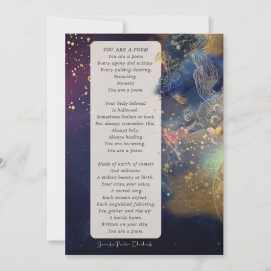 Je bent een aanmoediging voor het gedicht feestdagenkaart (Voorkant)