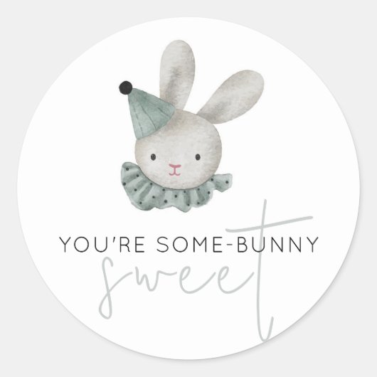 Je bent een beetje Schattig-Bunny-Rustic Ronde Sticker (Voorkant)
