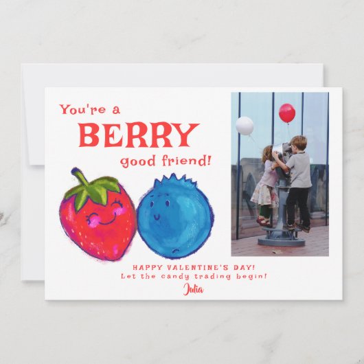 Je bent een Berry Good Friend Sweet Valentijns Fot Feestdagenkaart (Voorkant)