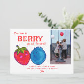 Je bent een Berry Good Friend Sweet Valentijns Fot Feestdagenkaart (Staand voorkant)