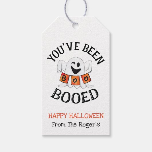 Je bent een Booed Cute Halloween Ghost Cadeaulabel (Voorkant)