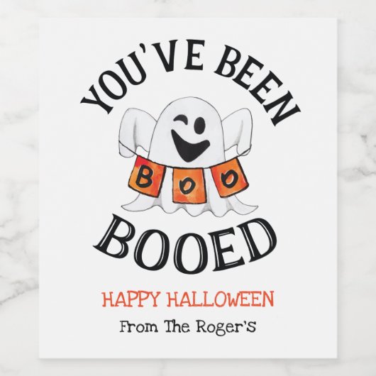 Je bent een Booed Cute Halloween Ghost Wijn Etiket (Enkel label)