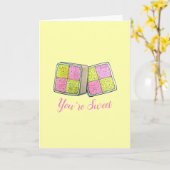 Je bent een Britse Battenburg Cake Slice Dessert Kaart (Gele Bloem)