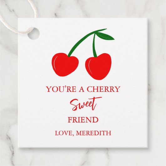 Je bent een Cherry Sweet Friend Valentijn Bedankjes Labels (Voorkant)