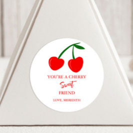 Je bent een Cherry Sweet Friend Valentijn Ronde Sticker