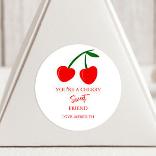 Je bent een Cherry Sweet Friend Valentijn Ronde Sticker