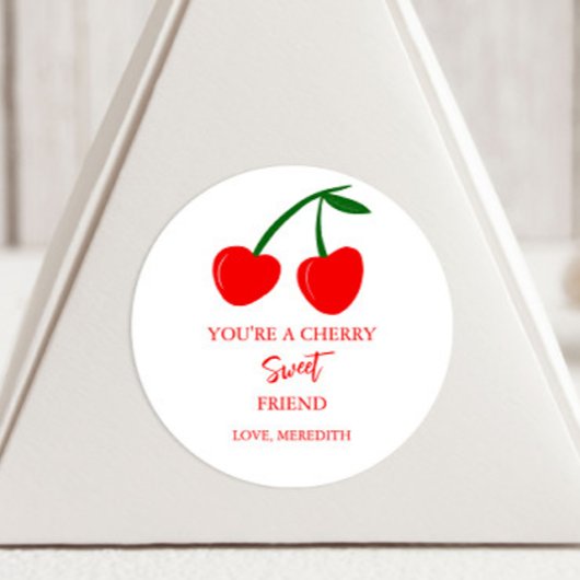 Je bent een Cherry Sweet Friend Valentijn Ronde Sticker