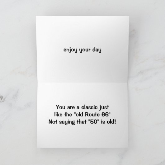 JE BENT EEN CLASSIC-50th, NET ALS RT. 66. Kaart (Binnen)