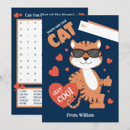 Je bent een coole kat Kinder Valentijnsdag Kaart