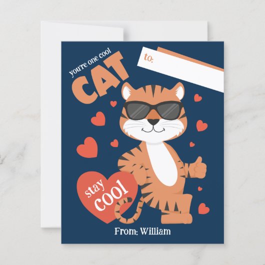Je bent een coole kat Kinder Valentijnsdag Kaart (Voorkant)