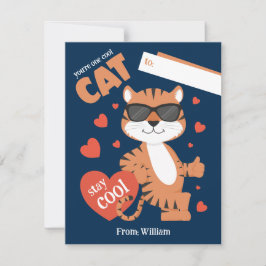 Je bent een coole kat Kinder Valentijnsdag Kaart Notitiekaartje