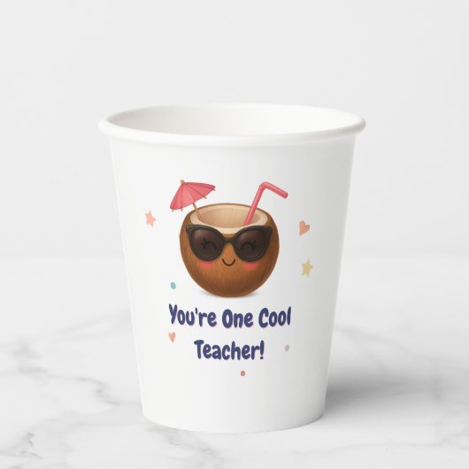 Je bent een coole leraar - Kokosnoot Party Paper C Papieren Bekers (Voorkant)