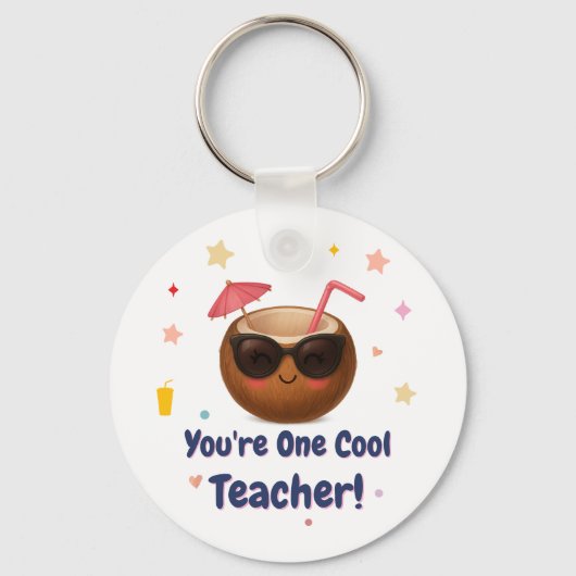 Je bent een coole leraar - Schattige kokosnoot Afs Sleutelhanger (Voorkant)