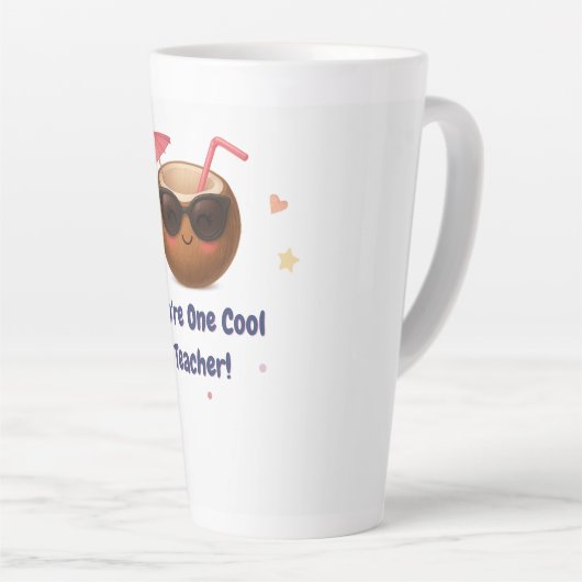 Je bent een coole leraar - Schattigee kokosnoot la Latte Mok (Rechterhoek)