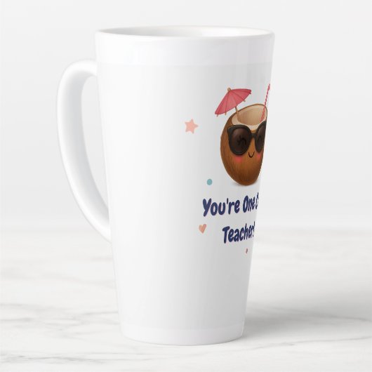 Je bent een coole leraar - Schattigee kokosnoot la Latte Mok (Linkerhoek)