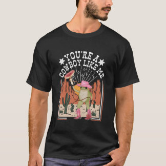 Je bent een cowboy zoals ik Funny Frog Pink Cowboy T-shirt