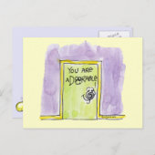Je bent een DEURable cartoon Briefkaart (Voorkant / Achterkant)