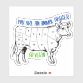 Je bent een dierenmisbruiker, Vegan Activism Sticker (Vel)