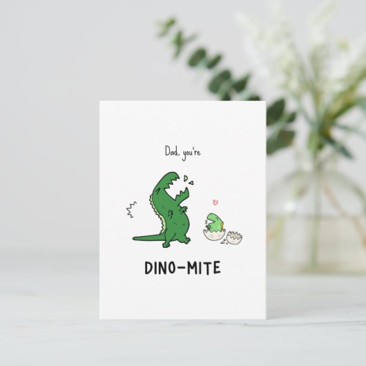 Je bent een Dino-mite Briefkaart (Staand voorkant)