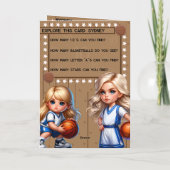 Je bent een doolhof-blond meisje basketbal verjaar kaart (Achterkant)