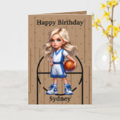 Je bent een doolhof-blond meisje basketbal verjaar kaart (Gele Bloem)