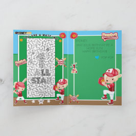 Je bent een-doolhof-blonde meisjes softbal verjaar kaart