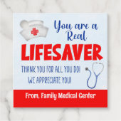Je bent een echte Lifesaver Nurse Appreciation Bedankjes Labels (Voorkant)