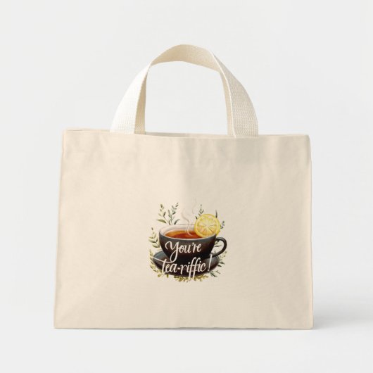 Je bent een echte tea-riffic! Grappige theeliefheb Mini Tote Bag (Voorkant)