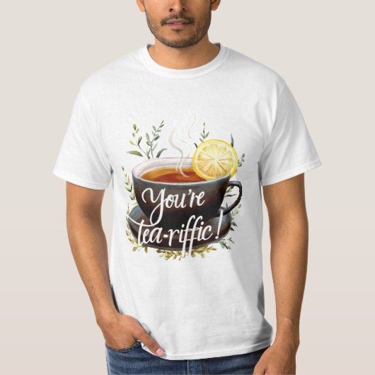Je bent een echte tea-riffic! Grappige theeliefheb T-shirt (Voorkant)