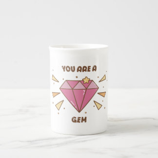 Je Bent een Edelsteen Schattige Motiverende Roze E Porselein Kop