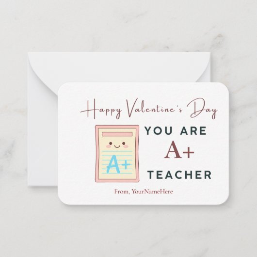 Je bent een fantastische leraar Valentijnskaart Notitiekaartje (Voorkant)