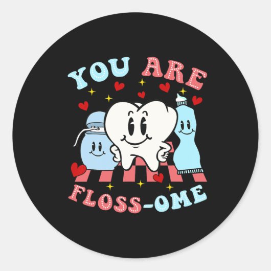 Je bent een floss-ome Schattige gebit Ronde Sticker (Voorkant)