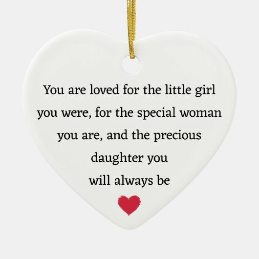 Je bent een geliefde dochter keramisch ornament (Voorkant)