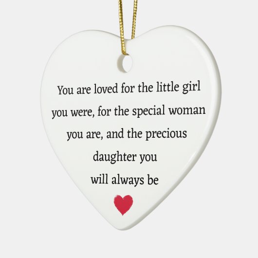 Je bent een geliefde dochter keramisch ornament (Links)