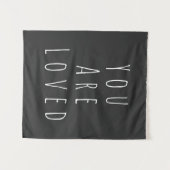 Je bent een geliefde | Inspirerend woorden zwart w Wandkleed (Voorkant (horizontaal))