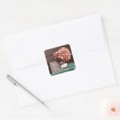 Je bent een geliefde roze bloemen liefde vierkante sticker (Envelop)