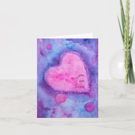Je bent een geliefde unieke Kaart Waterverf (Voorkant)