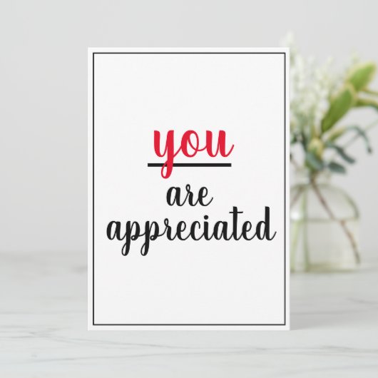 Je bent een gewaardeerd soort gebaar om het even Bedankkaart (Staand voorkant)