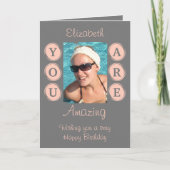 Je bent een geweldige foto, grijs koraal verjaarda kaart (Voorkant)