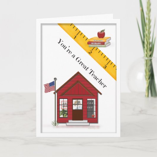 Je bent een geweldige leraar bedankkaart (Voorkant)