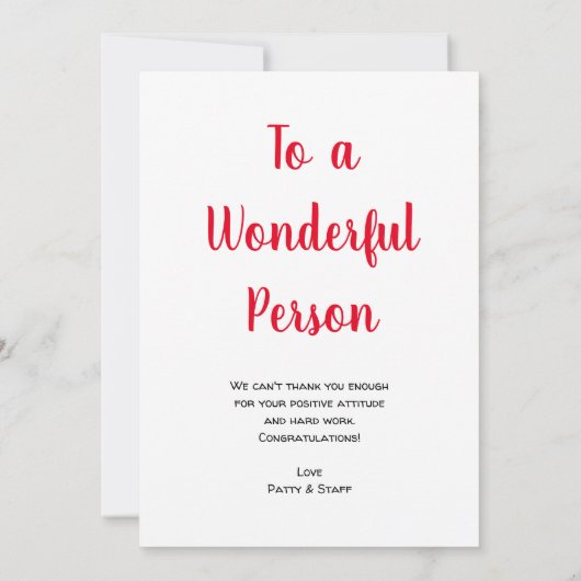 Je bent een geweldige Sint Gesture Wonderful Perso Bedankkaart (Achterkant)