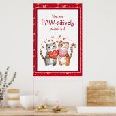 Je bent een Geweldige Valentijnsdag kat Poster (Keuken)
