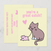 Je bent een geweldige vangst! Cute Cat Classroom V Briefkaart (Voorkant / Achterkant)
