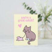 Je bent een geweldige vangst! Cute Cat Classroom V Briefkaart (Staand voorkant)
