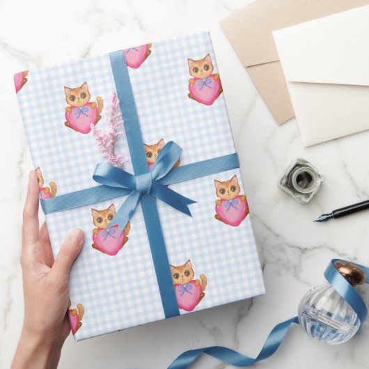 Je bent een heel speciale Gingham Kitty Cat Cadeaupapier (Geschenken)