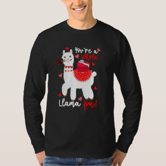 Je Bent Een Hele Lama Plezierige Valentijn Lama Bl T-shirt