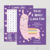 Je bent een hele Llama Fun Classroom Valentijnsdag (Voorkant / Achterkant)