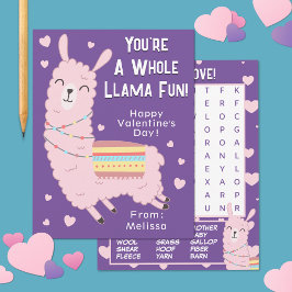 Je bent een hele Llama Fun Classroom Valentijnsdag Notitiekaartje